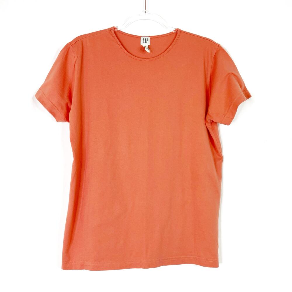 GAP Coral Orange 100% Cotton Short Sleeve Tee Shirt Womens Large